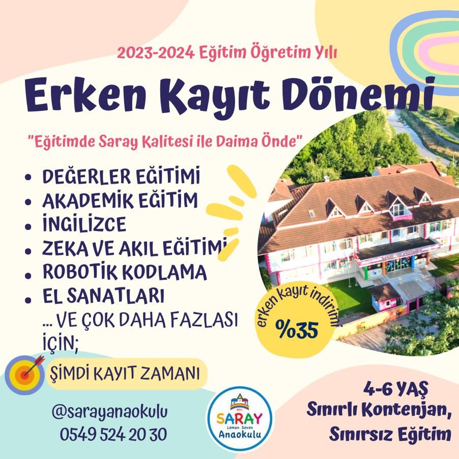 ERKEN KAYIT FIRSATLARIMIZ BAŞLAMIŞTIR!